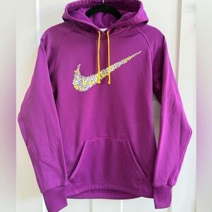 NIKE JUST DO IT Hoodie Sweatshirt THERMA - FIT Women’s SMALL Grape Graffiti A1